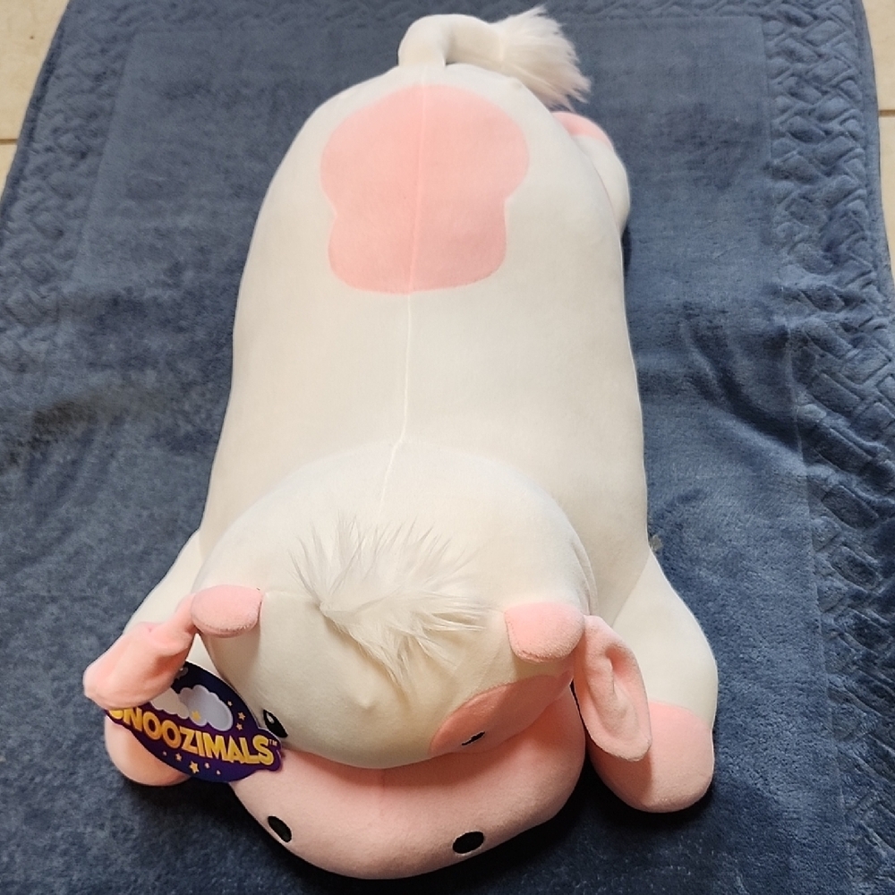 Pink and White Stuffed Cow - Picture 2 of 6